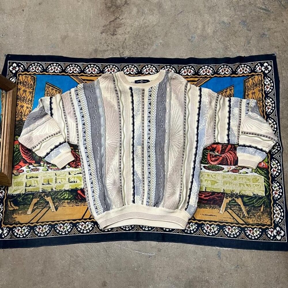 Vintage Coogi 3D cable knit sweater Size XL americana chunky knitted sweatshirt